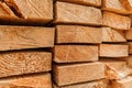 Close up board pine stack building materials high parallel folded dry building design pattern Royalty Free Stock Photo