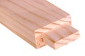 Close-up of a board with a woodworking tenon isolated Royalty Free Stock Photo