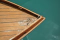 Close-up of boat bow made of wood at Murano. Royalty Free Stock Photo