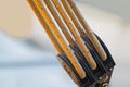 Close up of a boat pulley at sunset Royalty Free Stock Photo