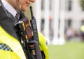 Close up of body camera worn by Metropolitan police officers - London, UK. Royalty Free Stock Photo