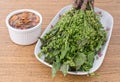 Close Up of Boil Neem with Sweet Sauce