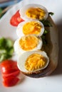 Close up of boiled eggs Royalty Free Stock Photo