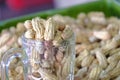 Close up boiled peanuts in a glass Royalty Free Stock Photo