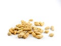 Close up boiled peanuts isolated white background. Royalty Free Stock Photo