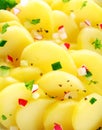 Close up Boiled Potatoes with Spices Sprinkles