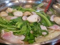 Close up of boiling hotpot Shabu-shabu