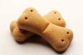 Close up on bone shaped cookies on white background. Royalty Free Stock Photo