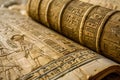 Close Up of a Book With Egyptian Writing Royalty Free Stock Photo