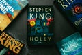 Close-up of the book in spanish Holly by American novelist Stephen King Royalty Free Stock Photo