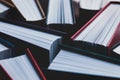 Close-up of books in hardcovers as background Royalty Free Stock Photo