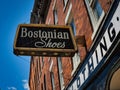 Close up Bostonian shoe sign in  Hinton WV USA Summers County Royalty Free Stock Photo