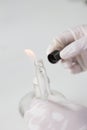 Close-up of bottle being sterilized with an alcohol burner before use in marine plankton culture in Scientific laboratory Royalty Free Stock Photo