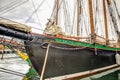 Victoria, BC - August 24, 2019: Close up of the bow of the Pacific Grace tall ship Royalty Free Stock Photo