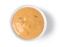 Close up of a bowl of cheese sauce