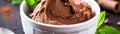 a close up of a bowl of chocolate ice cream Royalty Free Stock Photo