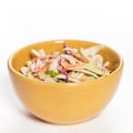 Close up of a bowl of coleslaw salad