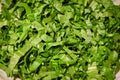 Close-up of a bowl of cut greeneries Royalty Free Stock Photo