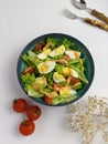 close up of a bowl of egg salad for a diet menu Royalty Free Stock Photo