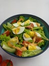 close up of a bowl of egg salad for a diet menu Royalty Free Stock Photo