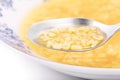 Close up of a bowl filled with alphabet soup Royalty Free Stock Photo