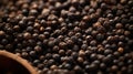 A close up of a bowl full of black pepper seeds, AI