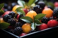 a close up of a bowl full of fruit