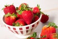 Close up of bowl of strawberries Royalty Free Stock Photo