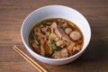 Thai Braised beef Noodle Soup. Royalty Free Stock Photo