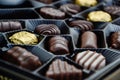 Close up of a box of chocolates Royalty Free Stock Photo