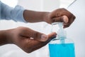 Close Up Of Boy Washing Hands With Soap At Home To Prevent Infection