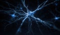 A close up of a brain with blue and white neurons Royalty Free Stock Photo