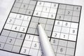 Close up brain game sudoku