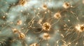 A close up of a brain with many neurons