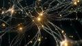 A close up of a brain with many neurons and a lot of light