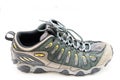 Close-up brand new male hiking shoes on white Royalty Free Stock Photo