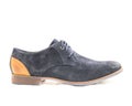 Studio shot dark blue men dress blucher shoes isolate on white b Royalty Free Stock Photo