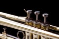 Close up brass trumpet Royalty Free Stock Photo
