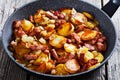 Bratkartoffeln, german potato with bacon and onion