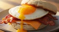Breakfast Sandwich with Egg and Bacon Royalty Free Stock Photo