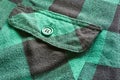 Close up of green black plaid shirt Royalty Free Stock Photo