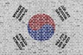 Flag of South Korea painted on a brick wall Royalty Free Stock Photo