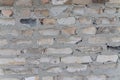 A close up of a brick wall. White sand-lime brick fence. Brick texture. Figured brickwork