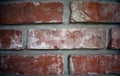 Close up of a brick wall, wide gap between bricks Royalty Free Stock Photo