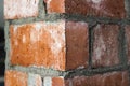 Close up of bricklaying industrial installing bricks on construc Royalty Free Stock Photo