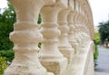 Close up of bridge columns