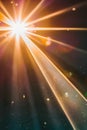 A close up of a bright light shining through the sky, AI Royalty Free Stock Photo