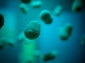 Close up of bright microscopic bacteria botulinum Royalty Free Stock Photo