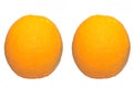 Close up bright twin orange fruits,