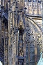 Close up of the brilliant architecture at the St. Vitus Cathedral